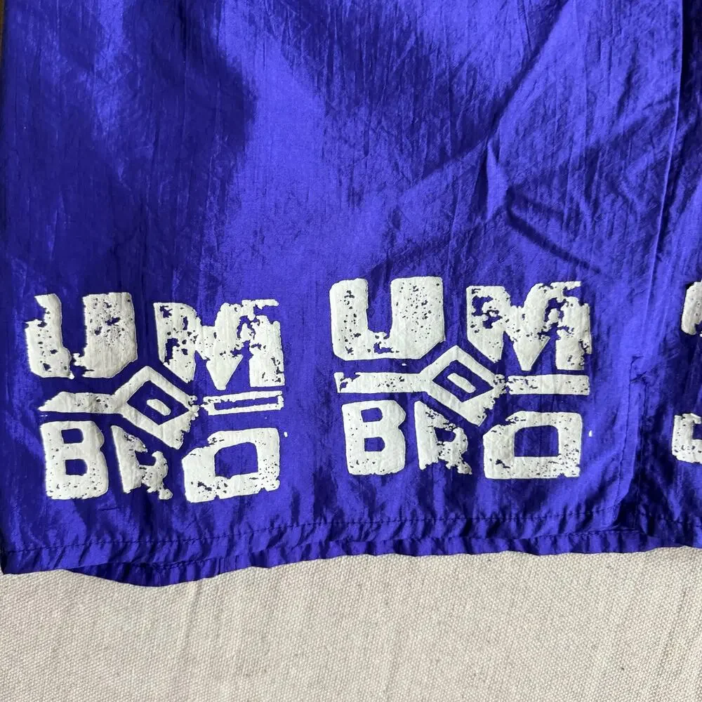 Vintage 90's Umbro Shorts Mens L Drawstring Made in USA Satin Soccer Nylon Blue